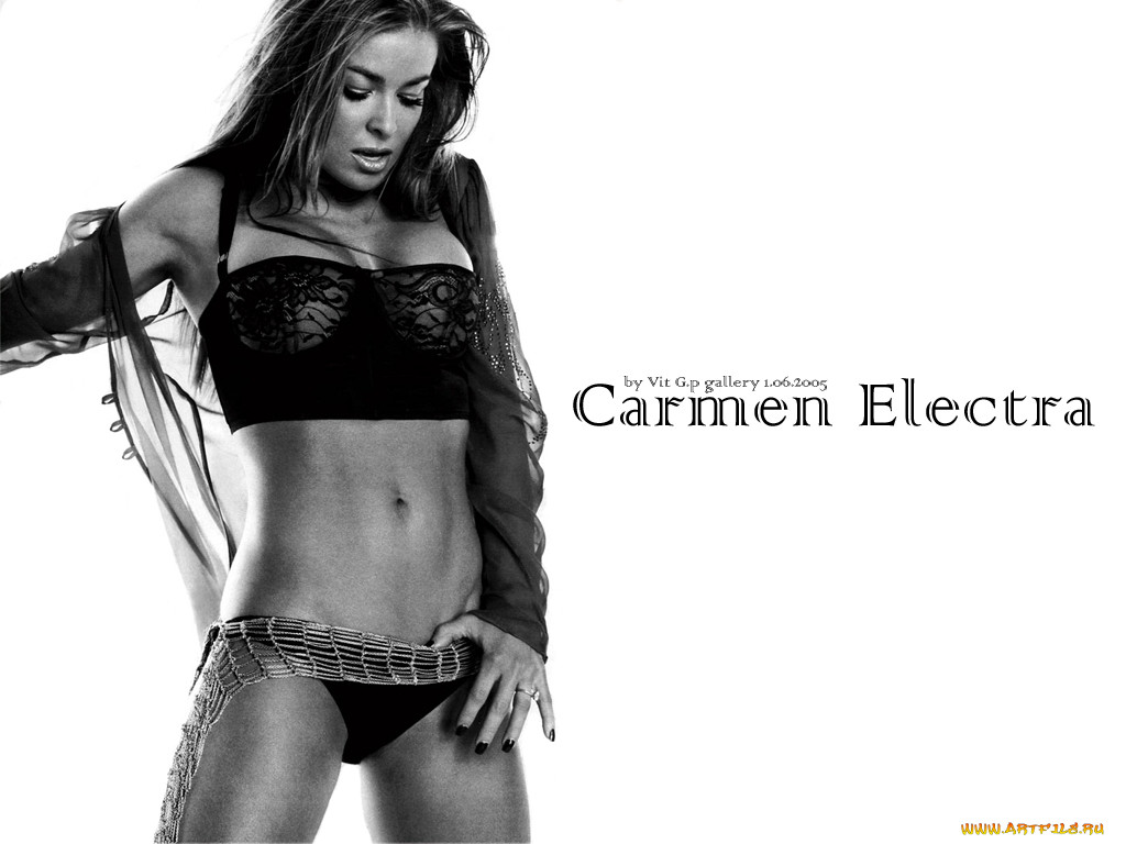 Carmen Electra, девушки, , , черно-белая, белье, сетка.